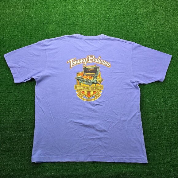 Tommy Bahama Tshirt Men XL Blue Commander in Chef BBQ Grill Summer‎ Beach Casual - Picture 1 of 8